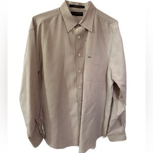 Vintage Men's Beige Button-Up Shirt